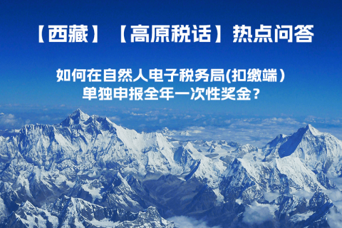 西藏自治區(qū)如何在自然人電子稅務(wù)局(扣繳端）單獨申報全年一次性獎金？